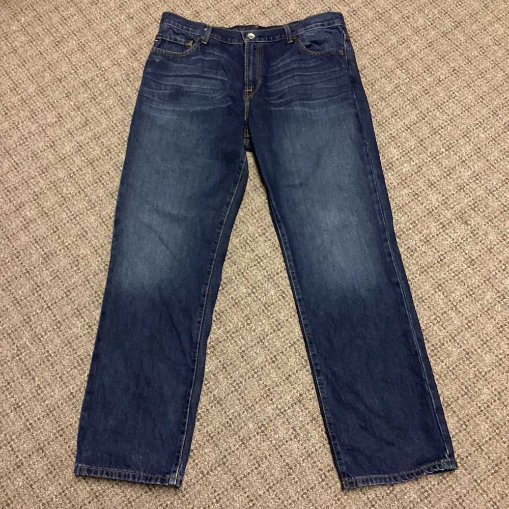 Tommy Hilfiger Freedom Premium Denim Dark Washed Straight Leg Blue Jeans * 34x32